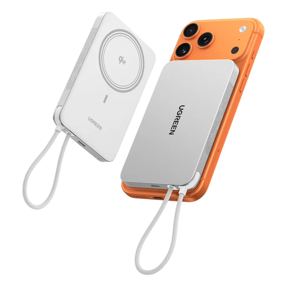 Banco de Energía Magnético Inalámbrico / 10000 mAh / 30W USB-C PD+PPS / Cable USB-C Integrado 30W / Carga Inalámbrica Magnética 15W / Doble Celda 5000 mAh / Pantalla LED / 39.2 Wh – vista 2