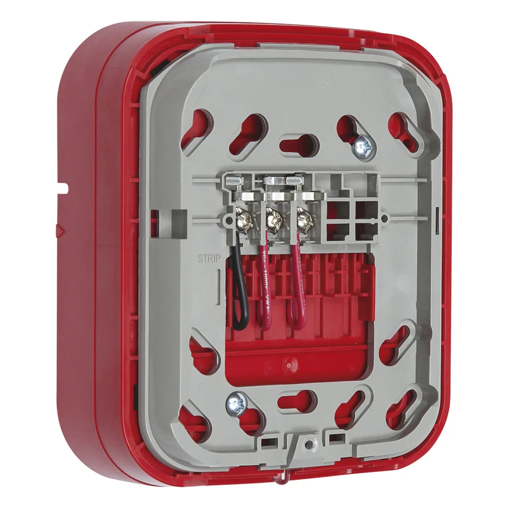Base inalámbrica direccionable para montaje en pared, color rojo, para dispositivos audiovisuales serie L – vista 2