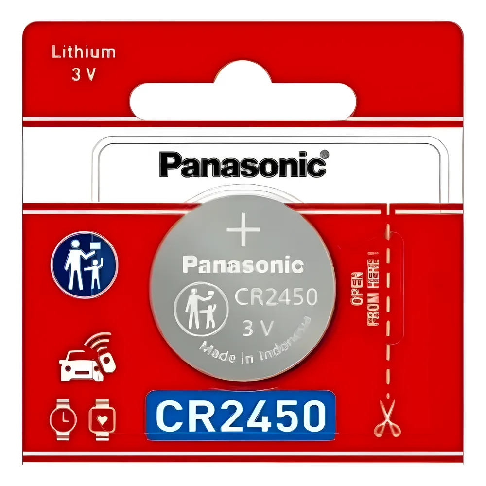 Batería de Litio tipo Moneda 3V / CR2450/ 1pza ( Batería no recargable )