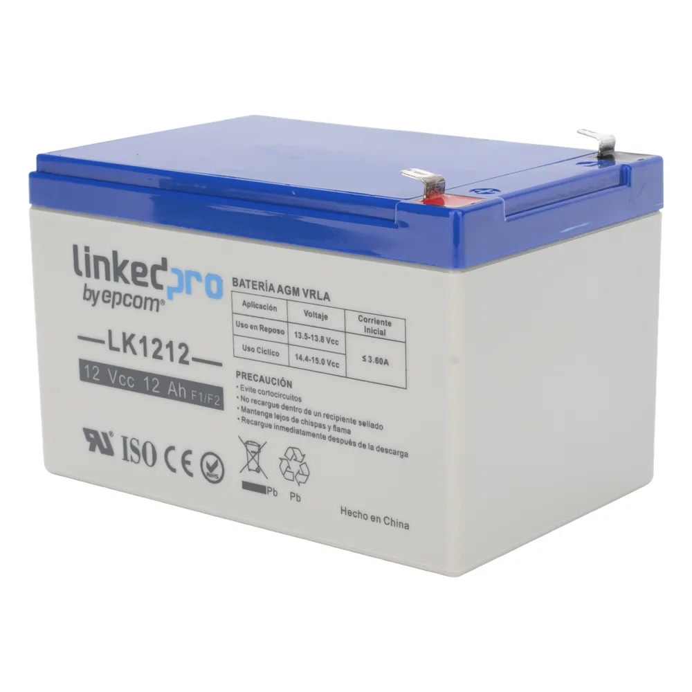 Batería de respaldo 12 V |  12 Ah |  AGM | Especial para Seguridad Electrónica | UPS | Sistemas de Emergencia | Vida útil 5 años | Terminales F1  + Adaptador F2 – vista 2