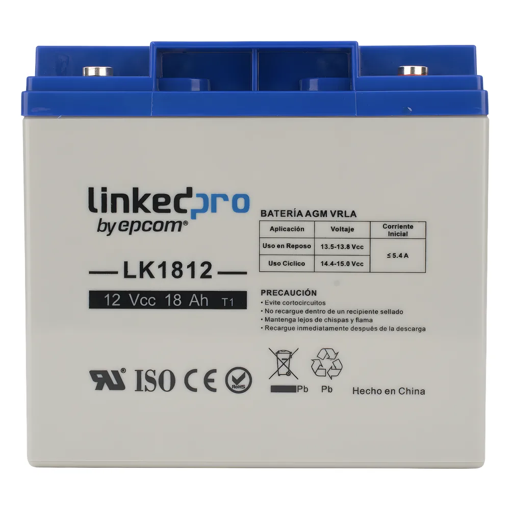 Batería de respaldo 12 V  |  18 Ah  |  AGM | Especial para Seguridad Electrónica | UPS | Sistemas de Emergencia | Vida útil 5 años | Terminales M5 – vista 4