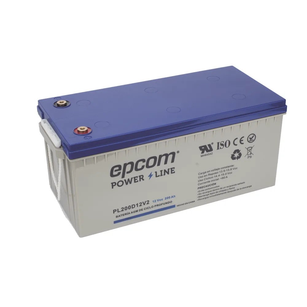 Batería de respaldo 12 V 200 Ah AGM | Certificada UL94-HB Retardo a la flama básica | Ciclo profundo | Para uso en aplicaciones fotovoltaicas y de emergencia | Terminales T5 – vista 3
