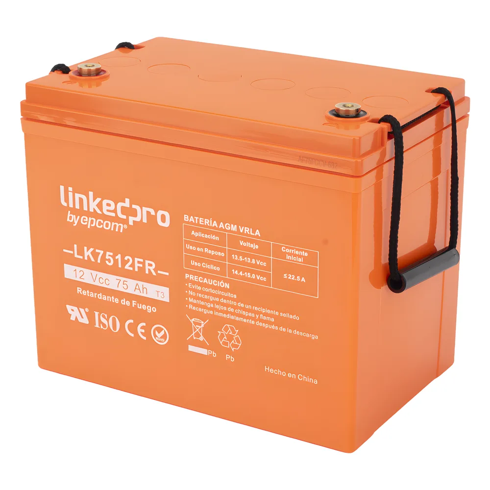 Batería de respaldo 12 V | 75 Ah | AGM | Certificada UL94-V0 Retardante a la Flama | Especial para Seguridad Electrónica | UPS | Sistemas de Emergencia | Vida útil 5 años | Terminales T3