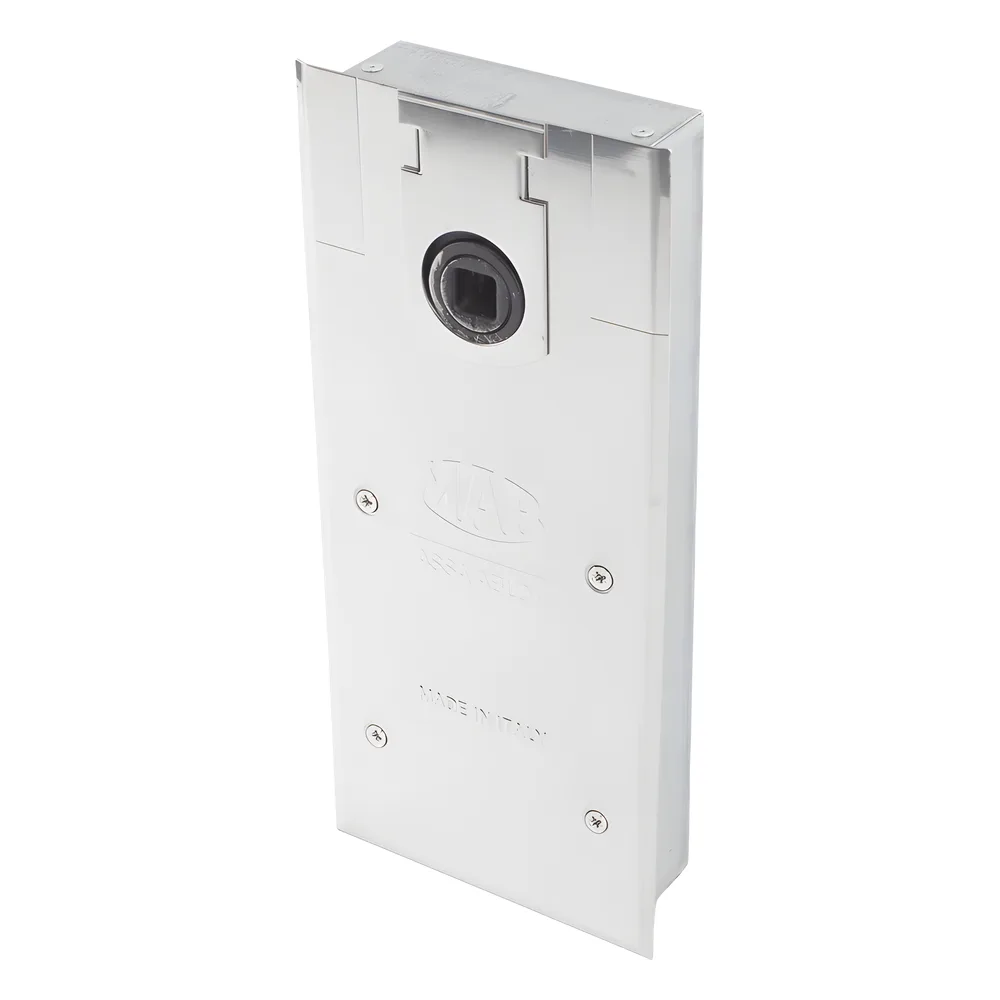 Bisagra de piso, / Cierrapuertas DC450 / Para Puertas de Doble Acción hasta 120 kg / Ángulo de Apertura 130° / Ajuste de Velocidad de Cierre y Latch