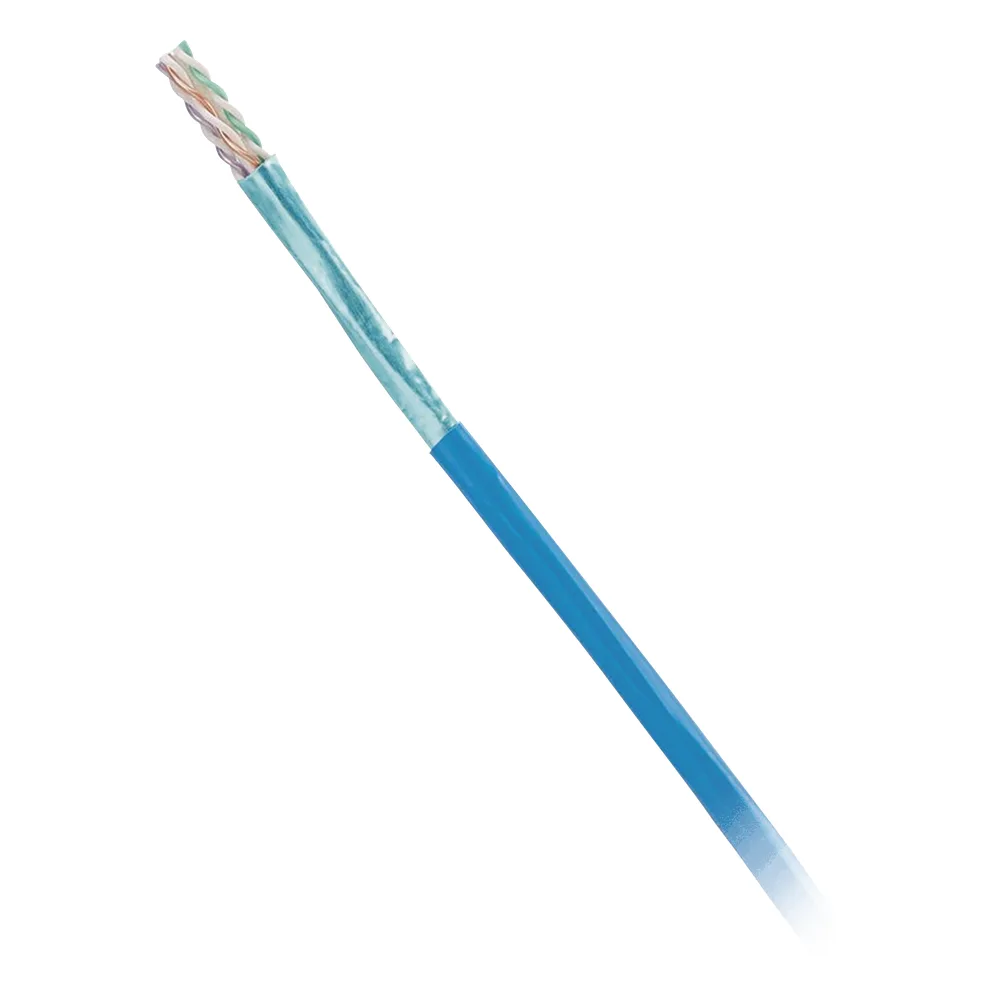 Bobina de Cable Blindado F/UTP de 4 Pares, Cat6, LSZH (Libre de Gases Tóxicos), Color Azul, 305 Metros (1000 Pies)
