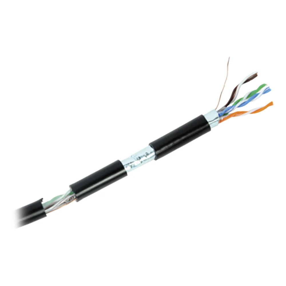 Bobina de cable de 305 m, Cat5e , FTP, blindado, para intemperie, color negro, UL, para aplicaciones en video vigilancia, redes de datos (Carrete Easy Pull) – vista 2
