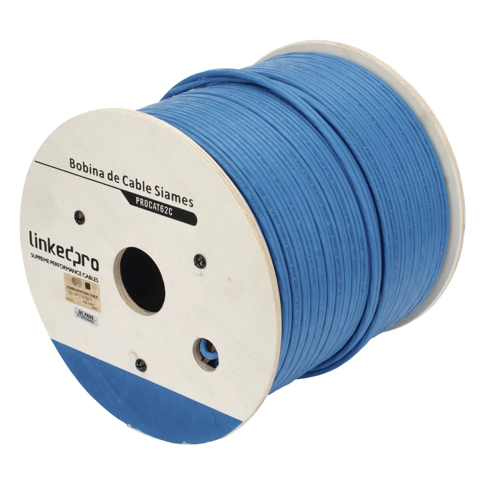 Bobina de Cable Siamés Cat6 UTP 100% Cobre + 2 Cables Gruesos (18 AWG) para Alimentar Cámaras Más Lejos / 152 Metros (500 Pies) / Instalación en Exterior / Uso Industrial para Climas Extremos – vista 2