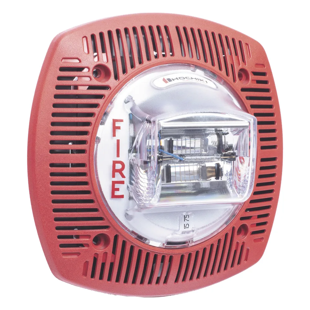 Bocina con estrobo para pared color roja – vista 2