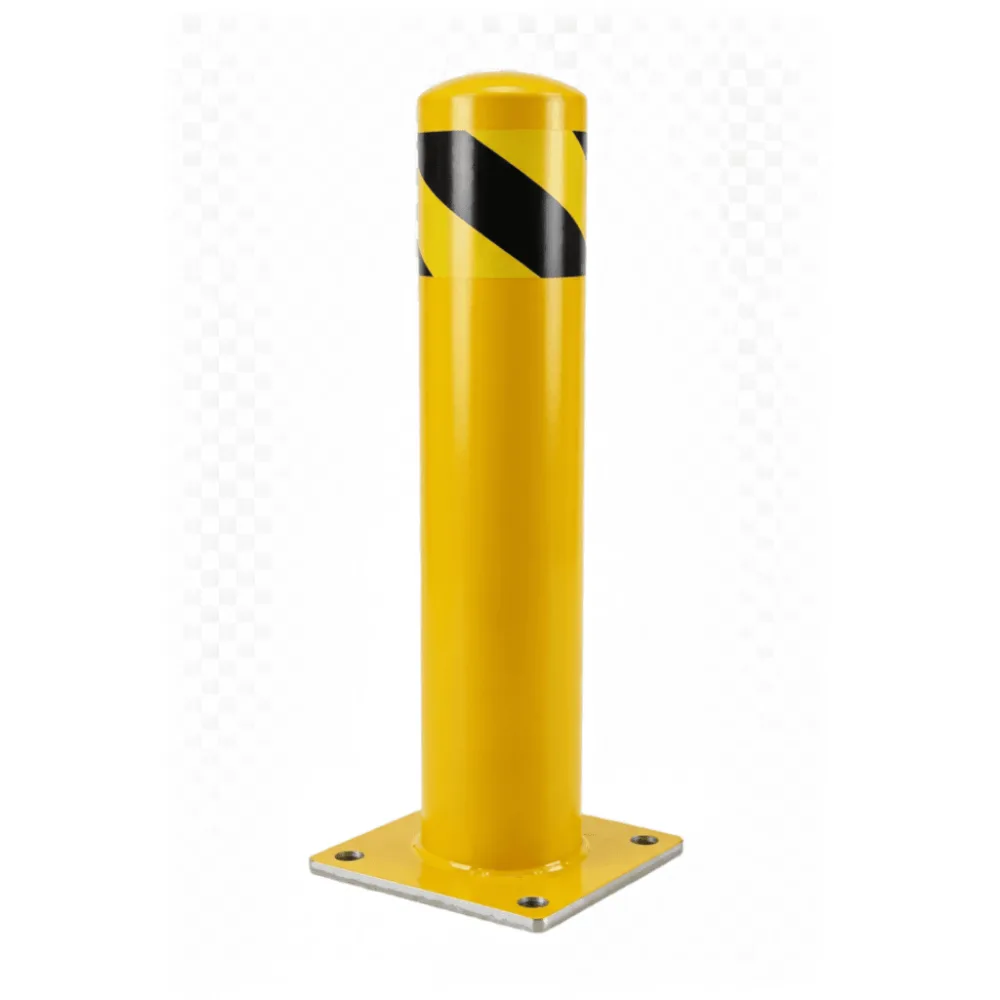 Bolardo Fijo de Acero / Diámetro 140 mm x Altura 610 mm x Pared 2 mm / Base Soldada 200 x 200 mm / Pintura en Polvo