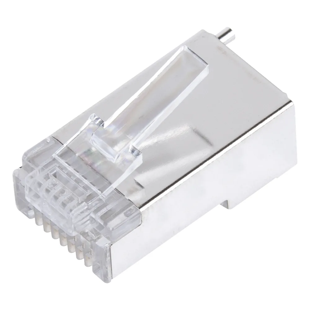 Bote con 100 Piezas de Plug Modular RJ45 Cat5e Blindado, Chapado de Oro a 30 Micras para Durabilidad Extrema con Pin de Tierra – vista 4