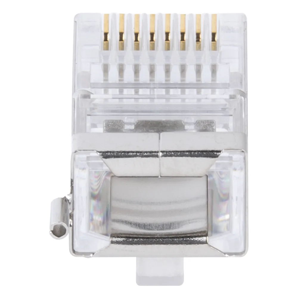 Bote con 100 Piezas de Plug Modular RJ45 Cat5e Blindado, Chapado de Oro a 30 Micras para Durabilidad Extrema con Pin de Tierra – vista 5