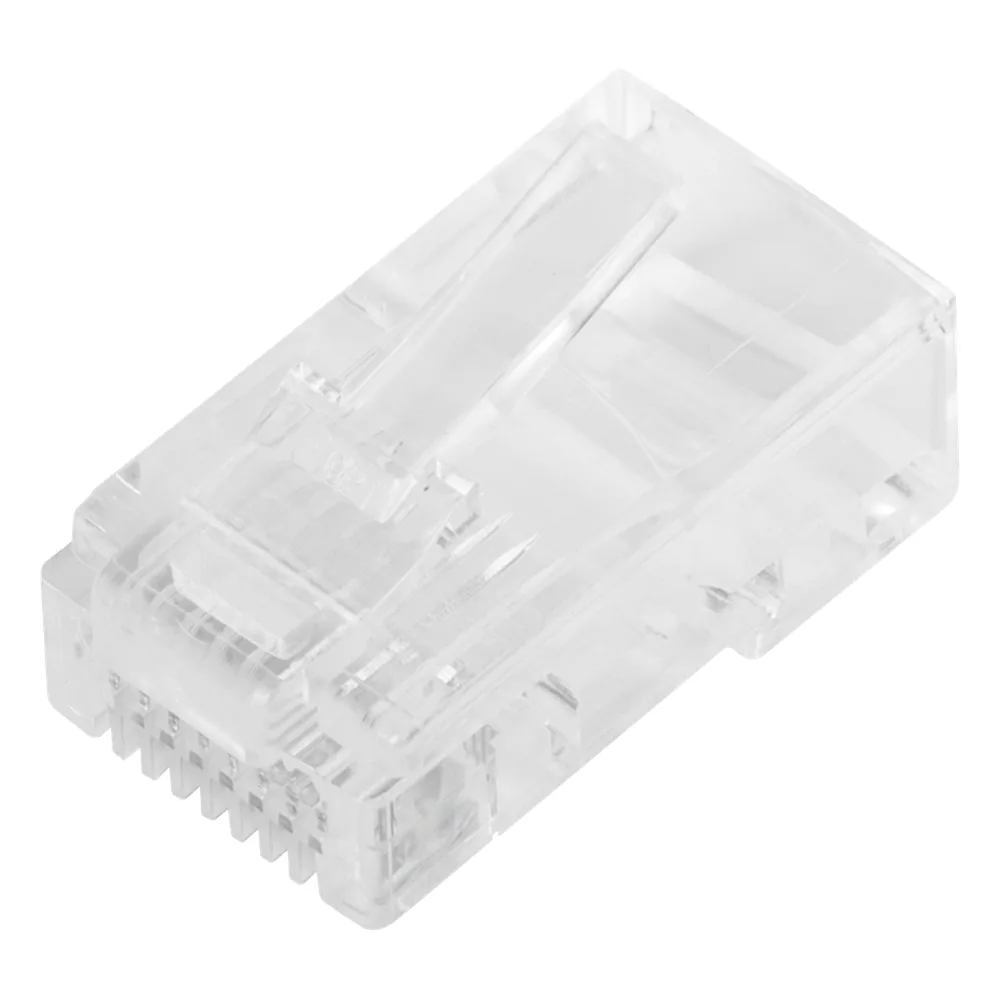 Bote con 100 Plugs Pass Through RJ45 Cat5e sin Blindaje, Chapado de Oro a 30 Micras para Durabilidad Extrema – vista 3