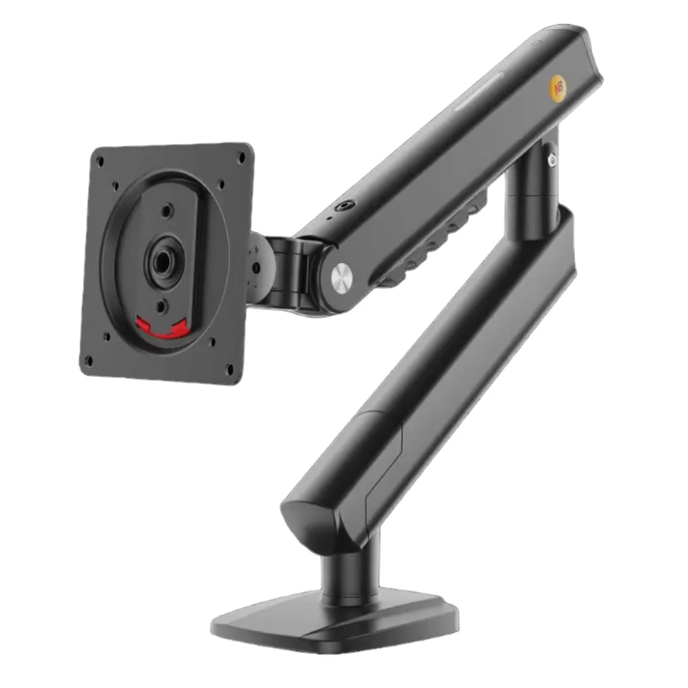 Brazo Ergonómico para Monitor / Soporte 17\"-32\" / Carga 2-7 kg / Ajuste de Tensión / Rotación ±90° / Instalación Abrazadera o Pasacables