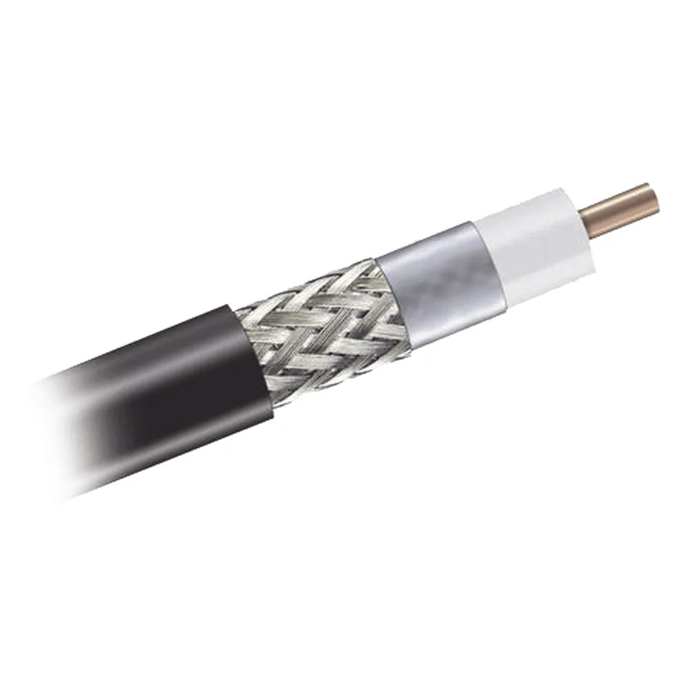 Cable Coaxial 90% de Blindaje, Certificación RoHS, Conductor de Cobre Revestido de Aluminio, 50 Ohms, Carrete de 300 Metros (984.25 Pies)