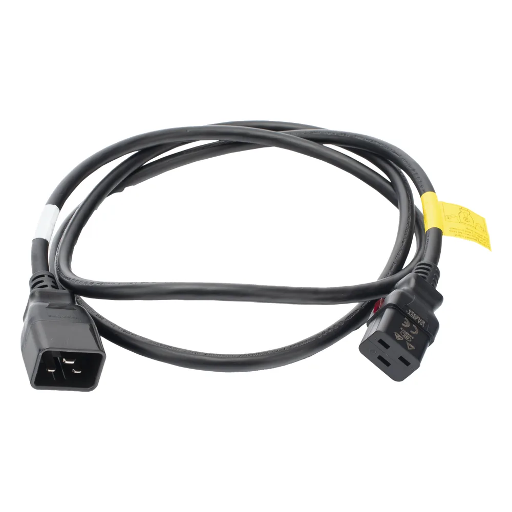 Cable de Alimentación Eléctrica Con Bloqueo de Seguridad, de IEC C19 a IEC C20, 1.8 Metros de Largo, Color Negro, 1 Pieza