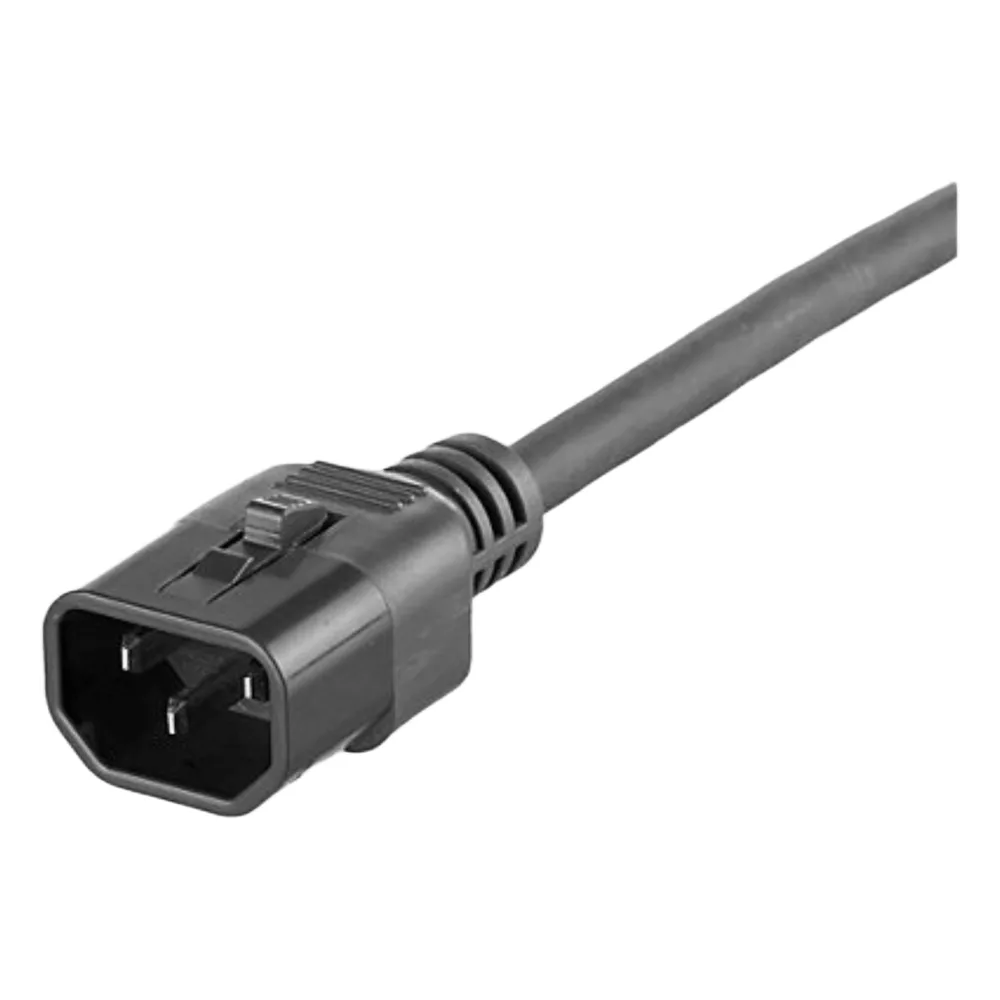 Cable de Alimentación Eléctrica Con Bloqueo Doble de Seguridad, de IEC C14 a IEC C13, 4 ft. de Largo, Color Negro, Paquete de 10 Piezas – vista 2