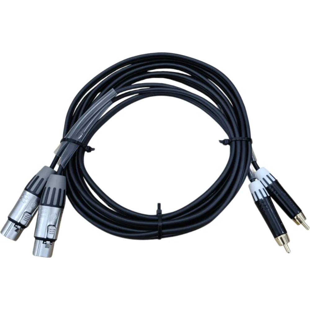Cable de Audio | 2 XLR Hembra a 2 RCA Macho | Longitud 3m | Conector Seetronic MT380 - SCMF3