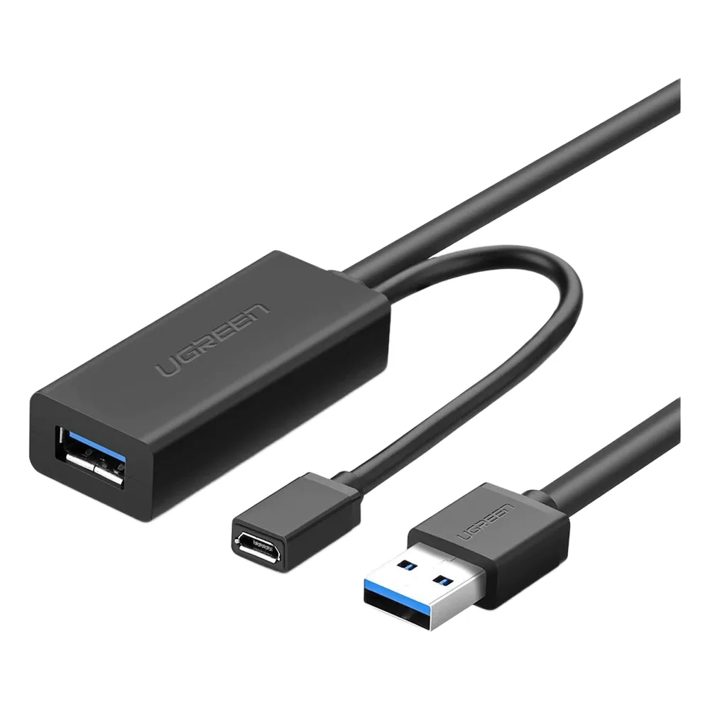 Cable de Extensión Activo USB 3.0 con puerto de alimentación Micro USB / 10 Metros / USB 3.0 a 5Gbps / No requiere controlador / Ideal para impresoras, consolas , Webcam, etc.