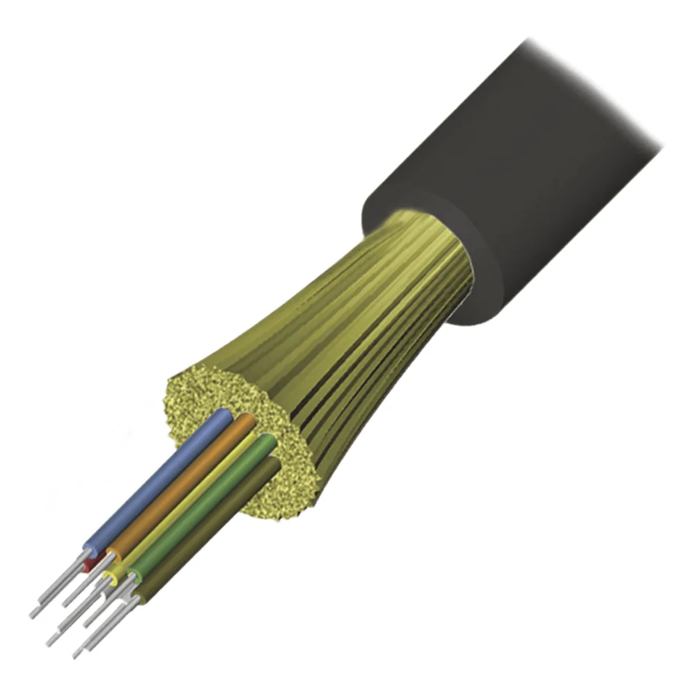Cable de Fibra Óptica de 12 Hilos, Interior/Exterior, Tight Buffer, No Conductiva (Dieléctrica), Plenum, Monomodo OS2, 1 Metro (3.28 Pies)