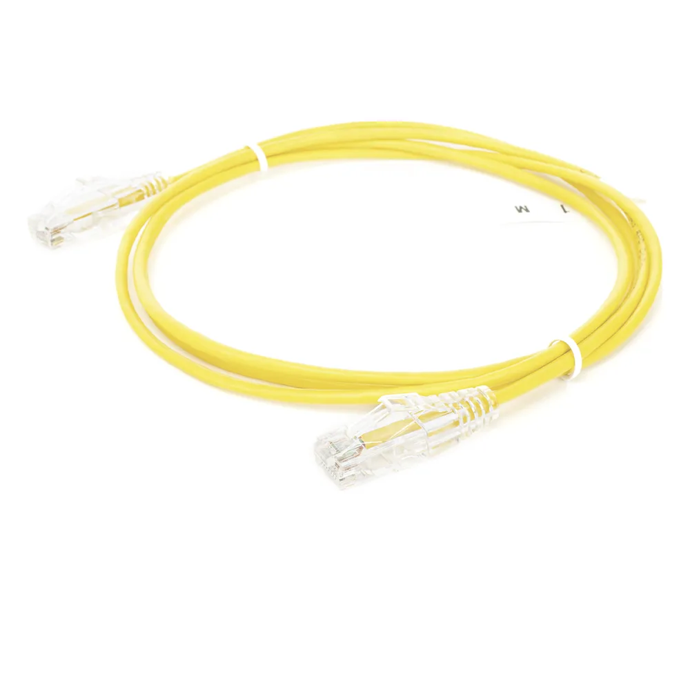 Cable de Parcheo Slim UTP Cat6 - 1 Metro (3.28 Pies), Amarillo, Diámetro Reducido (28 AWG) – vista 4