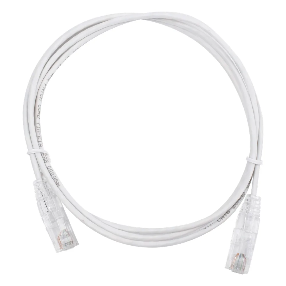 Cable de Parcheo Slim UTP Cat6 - 1.5 Metros (4.92 Pies) Blanco Diámetro Reducido (28 AWG)