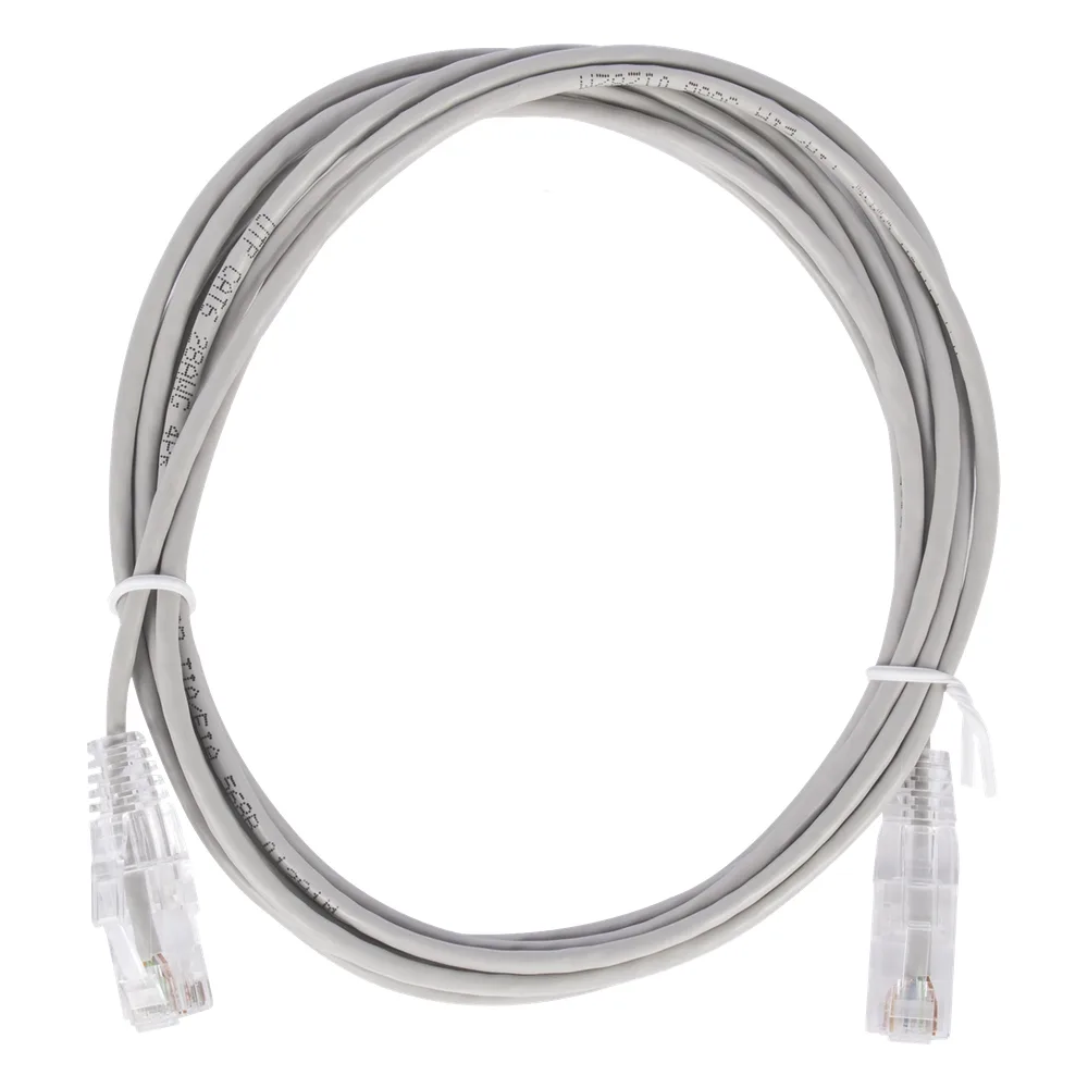 Cable de Parcheo Slim UTP Cat6 - 2 Metros (6.56 Pies) Gris Diámetro Reducido (28 AWG)