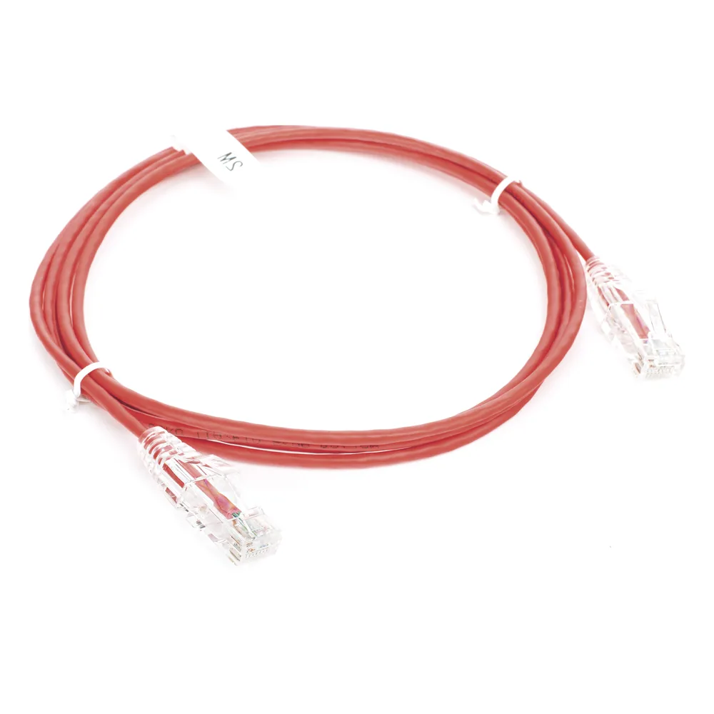 Cable de Parcheo Slim UTP Cat6 - 2 Metros (6.56 Pies) Rojo Diámetro Reducido (28 AWG) – vista 3