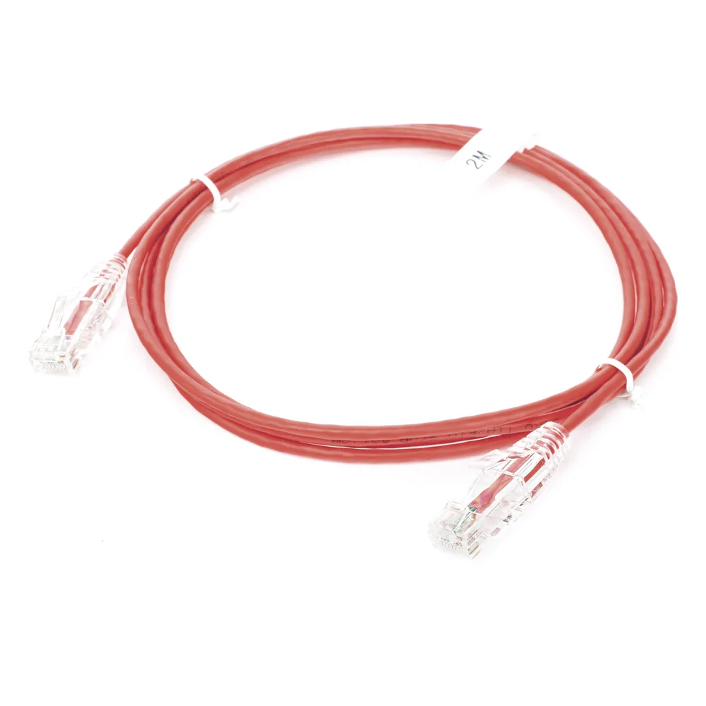 Cable de Parcheo Slim UTP Cat6 - 2 Metros (6.56 Pies) Rojo Diámetro Reducido (28 AWG) – vista 4