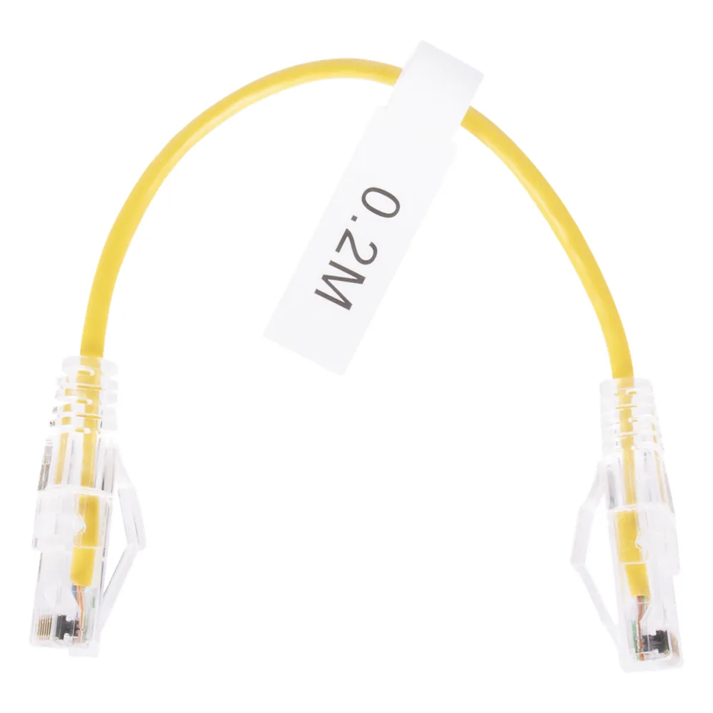 Cable de Parcheo Slim UTP Cat6 - 20 cm (7.87 Pulgadas) Amarillo Diámetro Reducido (28 AWG) – vista 2