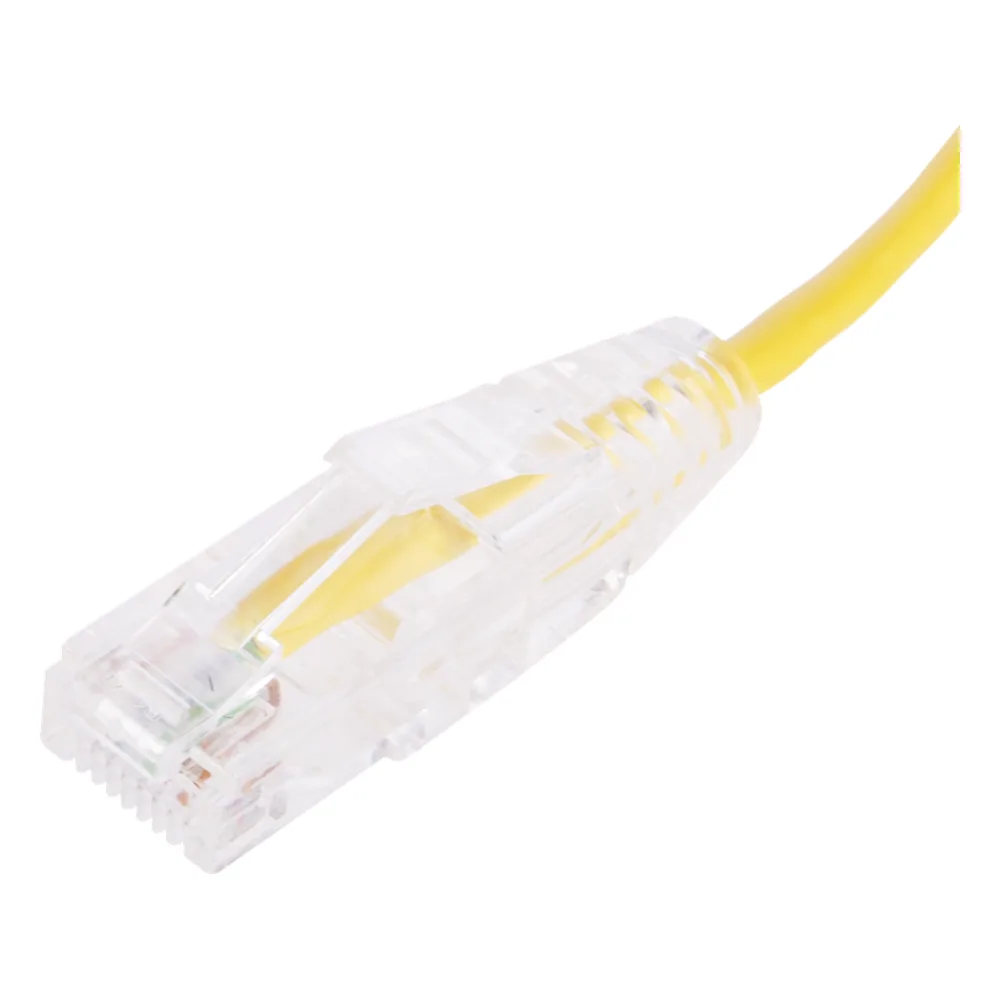 Cable de Parcheo Slim UTP Cat6 - 20 cm (7.87 Pulgadas) Amarillo Diámetro Reducido (28 AWG) – vista 3