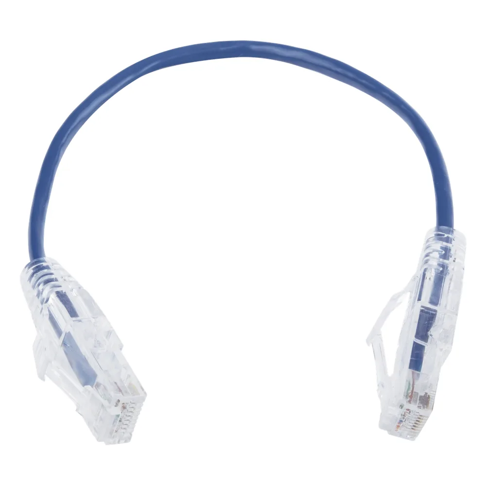 Cable de Parcheo Slim UTP Cat6 - 20 cm (7.87 Pulgadas) Azul Diámetro Reducido (28 AWG)