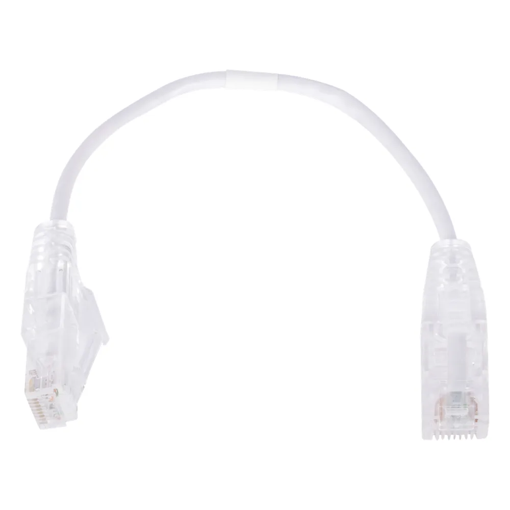 Cable de Parcheo Slim UTP Cat6 - 20 cm (7.87 Pulgadas) Blanco Diámetro Reducido (28 AWG)