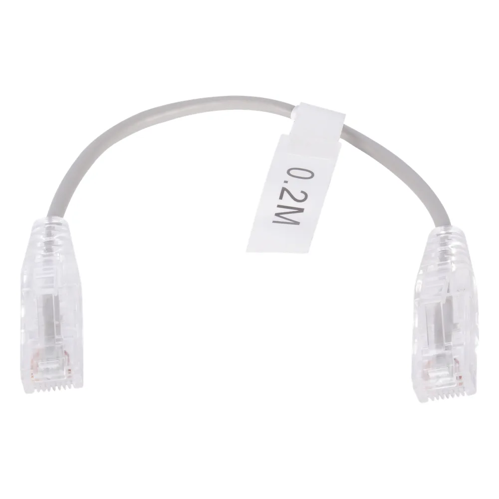 Cable de Parcheo Slim UTP Cat6 - 20 cm (7.87 Pulgadas) Gris Diámetro Reducido (28 AWG)