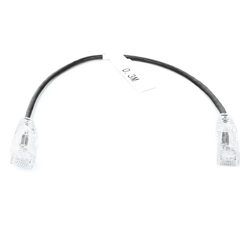 Cable de Parcheo Slim UTP Cat6 - 30 cm (11.81 Pulgadas) Negro Diámetro Reducido (28 AWG) – vista 2
