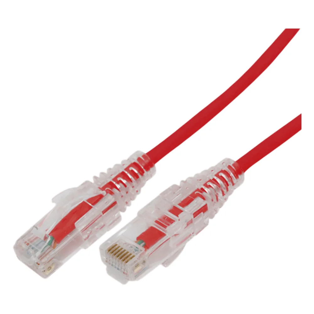 Cable de Parcheo Slim UTP Cat6A - 1 Metro (3.28 Pies) Rojo, Diámetro Reducido (28 AWG)