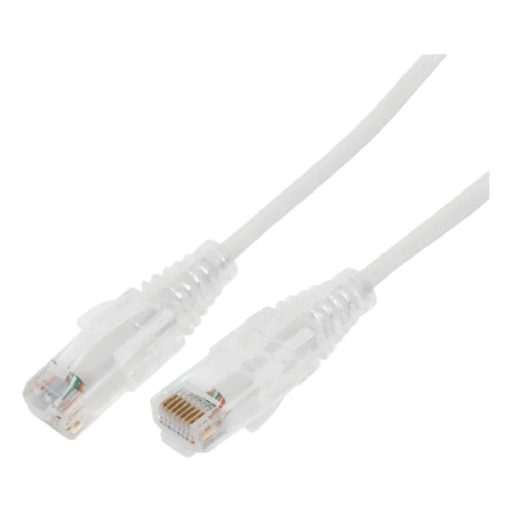 Cable de Parcheo Slim UTP Cat6A - 2 Metros (6.56 Pies) Blanco, Diámetro Reducido (28 AWG)
