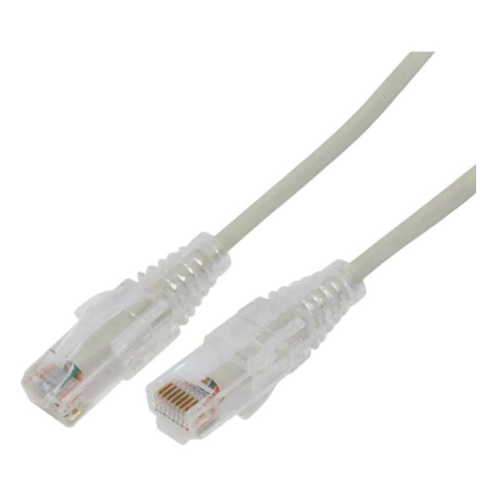 Cable de Parcheo Slim UTP Cat6A - 5 Metros (16.40 Pies) Gris, Diámetro Reducido (28 AWG)