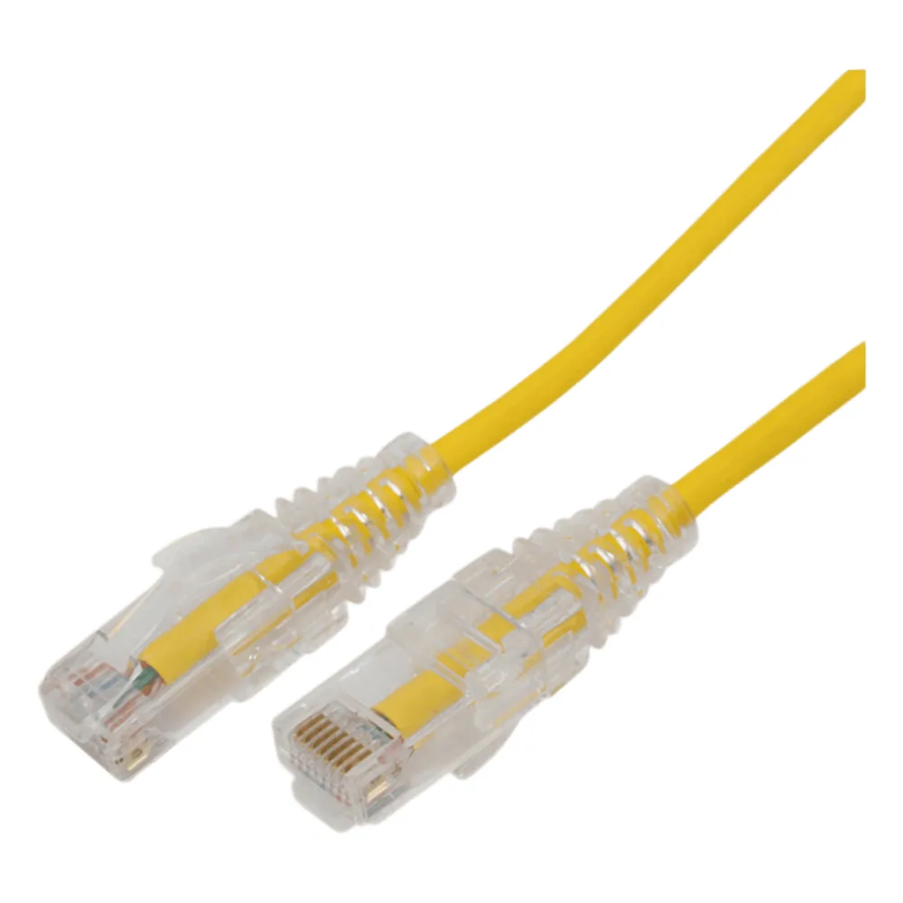 Cable de Parcheo Slim UTP Cat6A - 7 Metros (22.97 Pies) Amarillo, Diámetro Reducido (28 AWG)