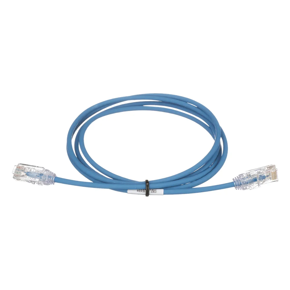 Cable de Parcheo TX6, UTP Cat6, Diámetro Reducido (28AWG), Color Azul, 3.66 Metros (12 Pies)