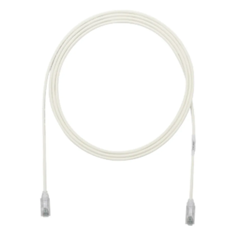 Cable de Parcheo TX6, UTP Cat6, Diámetro Reducido (28AWG), Color Blanco Mate, 2 ft.