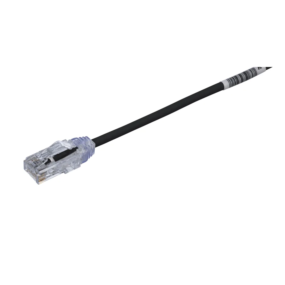 Cable de Parcheo TX6, UTP Cat6, Diámetro Reducido (28AWG), Color Negro, 13.72 Metros (45 Pies)