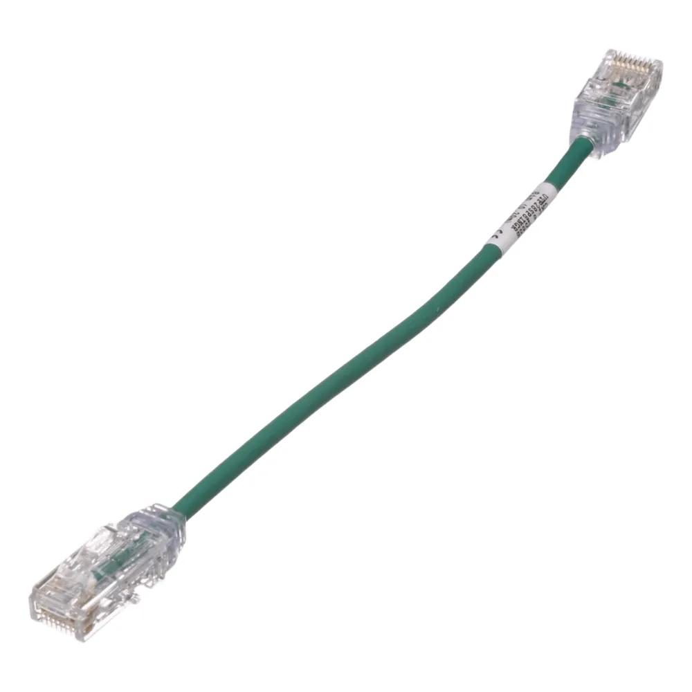 Cable de Parcheo TX6, UTP Cat6, Diámetro Reducido (28AWG), Color Verde, 20.2 cm (8 Pulgadas)