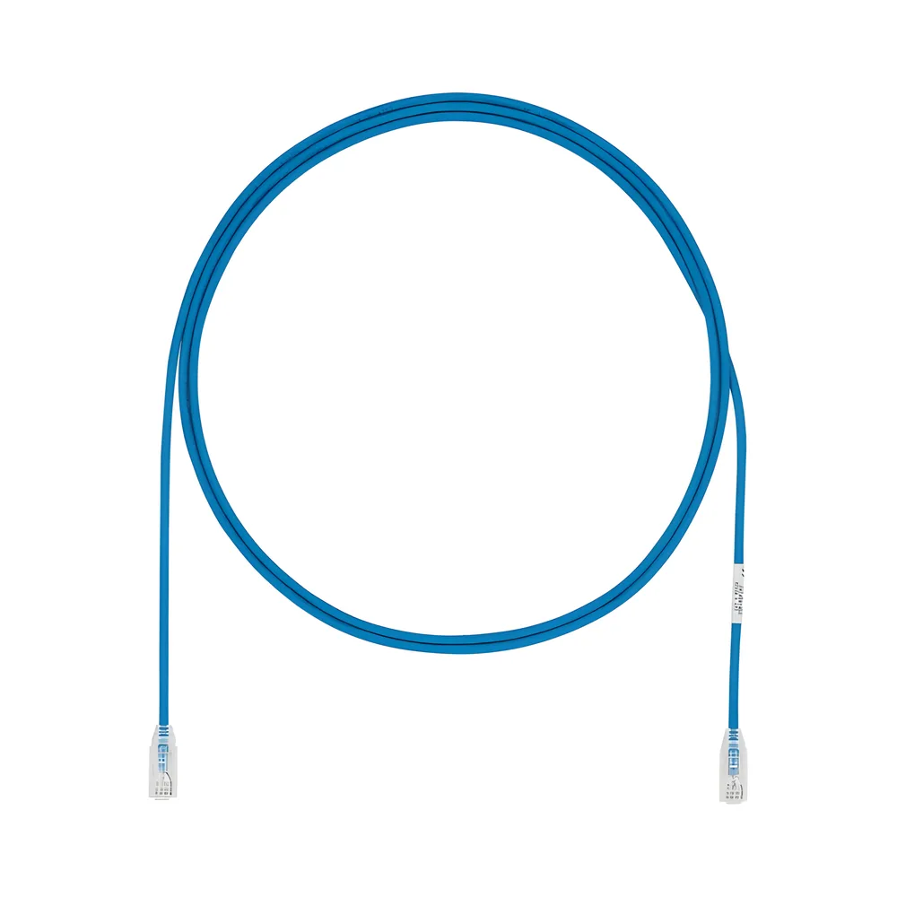 Cable de Parcheo UTP Cat6A, CM/LSZH, Diámetro Reducido (28AWG), Color Azul, 15 Metros (49.21 Pies).