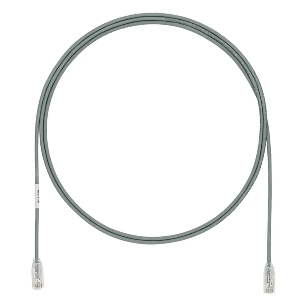 Cable de Parcheo UTP Cat6A, CM/LSZH, Diámetro Reducido (28AWG), Color Gris, 0.91 Metros (3 Pies)