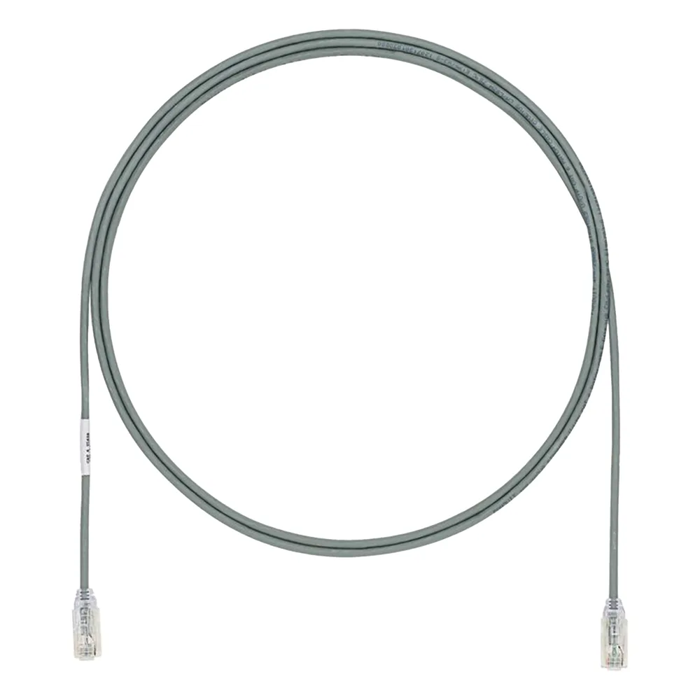 Cable de Parcheo UTP Cat6A, CM/LSZH, Diámetro Reducido (28AWG), Color Gris, 1.52 Metros (5 Pies)