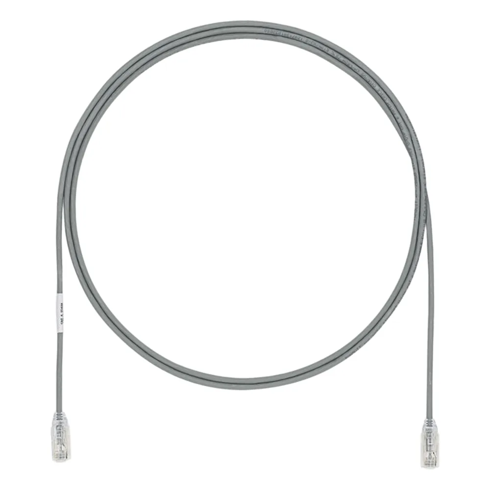 Cable de Parcheo UTP Cat6A, CM/LSZH, Diámetro Reducido (28AWG), Color Gris, 6.1 Metros (20 Pies)