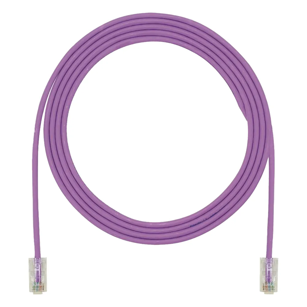 Cable de Parcheo UTP Cat6A, CM/LSZH, Diámetro Reducido (28AWG), Color Violeta, 2.13 Metros (7 Pies)