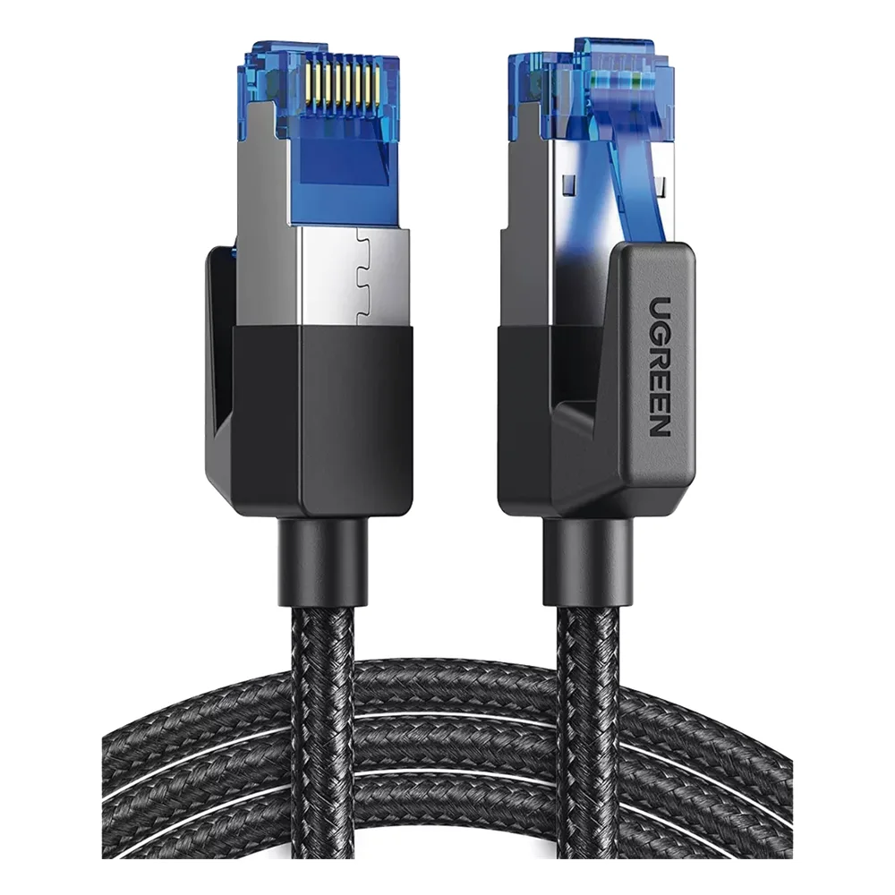 Cable Ethernet Cat8 CLASS F/FTP Redondo con Malla de Nylon 2 Metros (6.56 Pies)