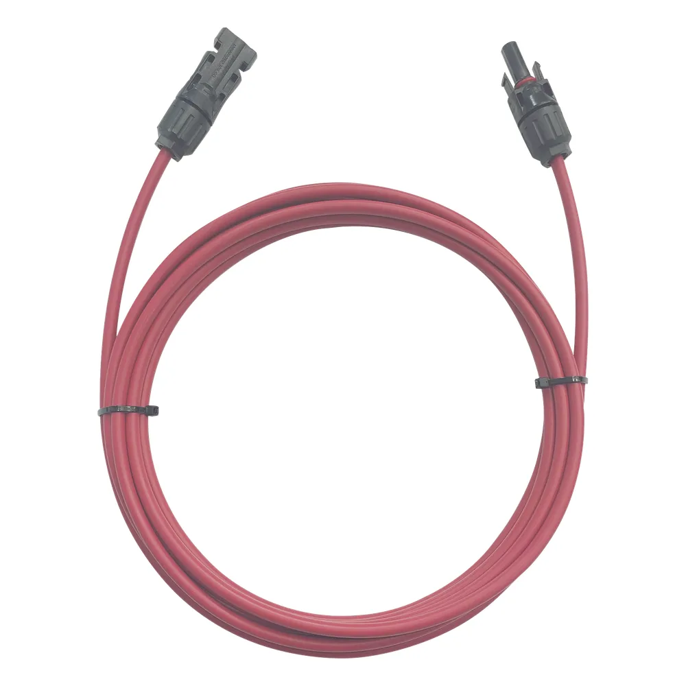 Cable Fotovoltaico / 1 metro / Color Rojo / Calibre 10 AWG / Terminal MC4-Macho y Hembra en  ambos extremos