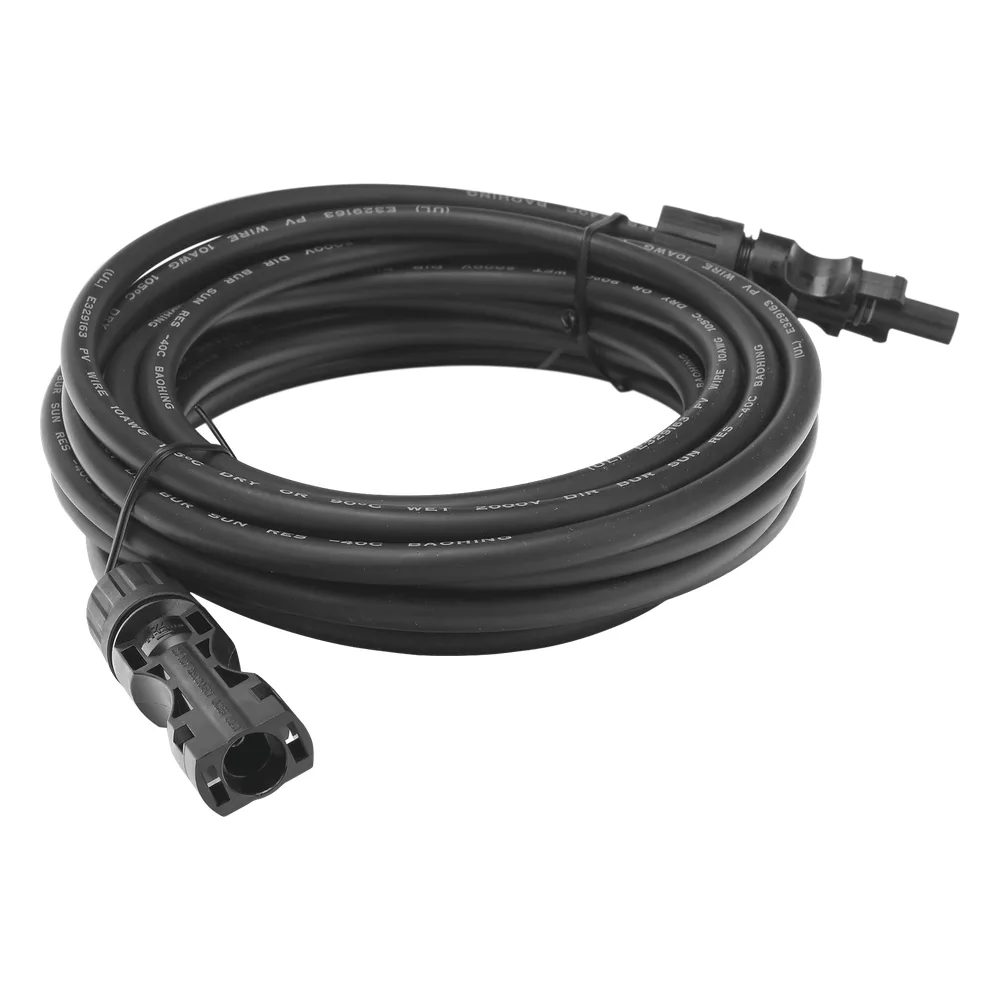 Cable Fotovoltaico 2.5 m, Negro, Calibre 10 AWG con Terminales MC4 en Ambos Extremos – vista 3